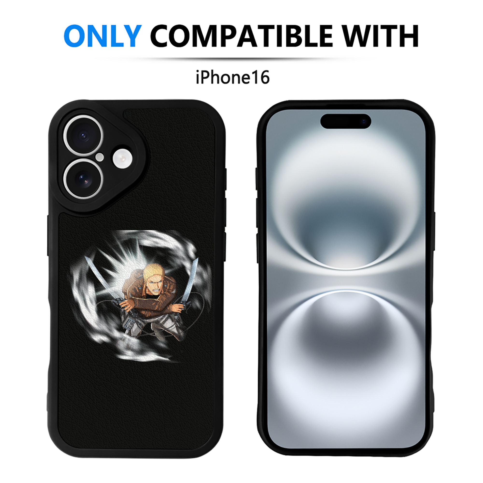 （画像用） 進撃の巨人 ライナー・ブラウン Attack on Titan Reiner Braun 【iPhone 16シリーズ対応】シリコンスマホケース（レザー調） 材質：シリコン